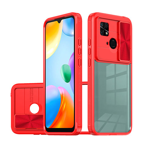 Carcasa Bumper Funda Silicona Transparente 360 Grados QW1 para Xiaomi Redmi 10 India Rojo