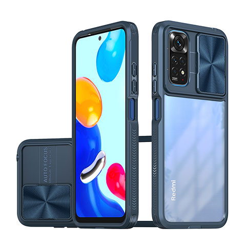 Carcasa Bumper Funda Silicona Transparente 360 Grados QW1 para Xiaomi Redmi Note 11 4G (2022) Azul