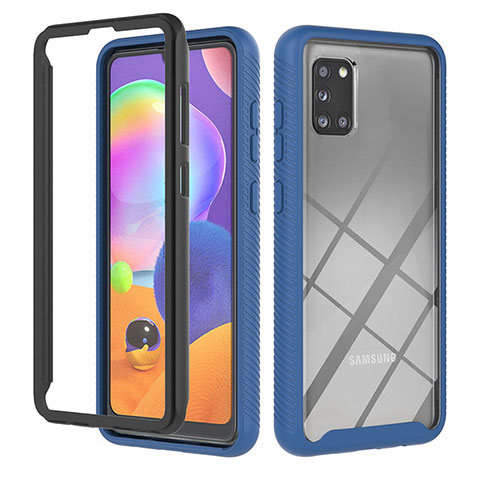 Carcasa Bumper Funda Silicona Transparente 360 Grados YB1 para Samsung Galaxy A31 Azul