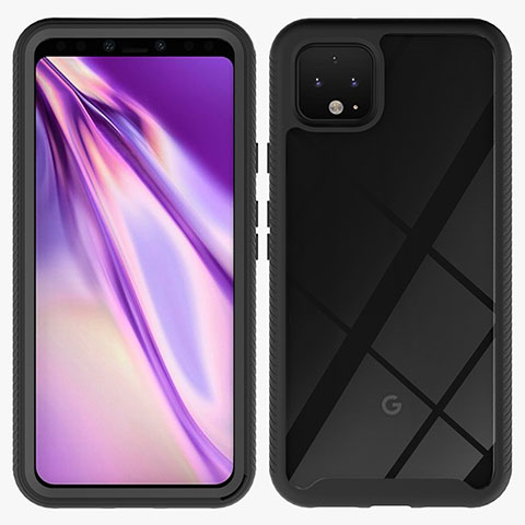 Carcasa Bumper Funda Silicona Transparente 360 Grados ZJ1 para Google Pixel 4 XL Negro