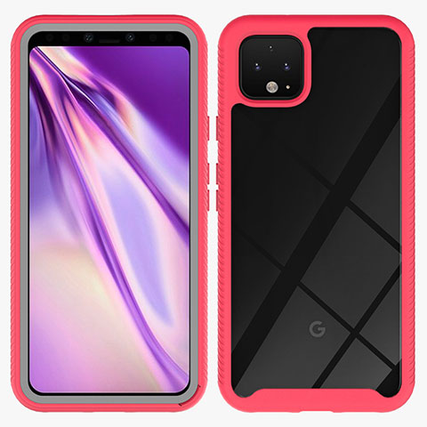 Carcasa Bumper Funda Silicona Transparente 360 Grados ZJ1 para Google Pixel 4 XL Rojo