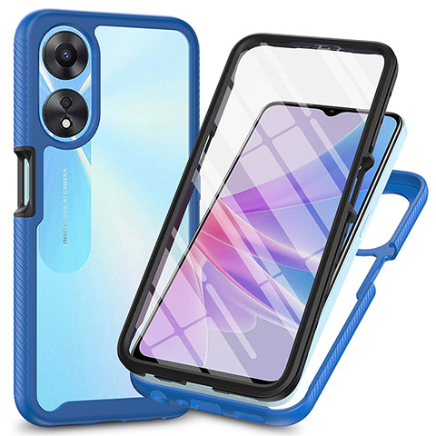 Carcasa Bumper Funda Silicona Transparente 360 Grados ZJ1 para Oppo A78 5G Azul