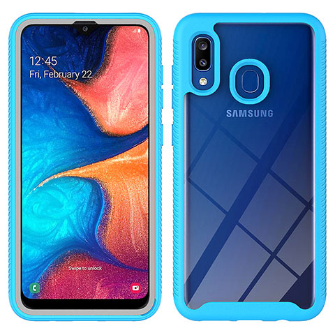 Carcasa Bumper Funda Silicona Transparente 360 Grados ZJ1 para Samsung Galaxy M10S Azul Cielo