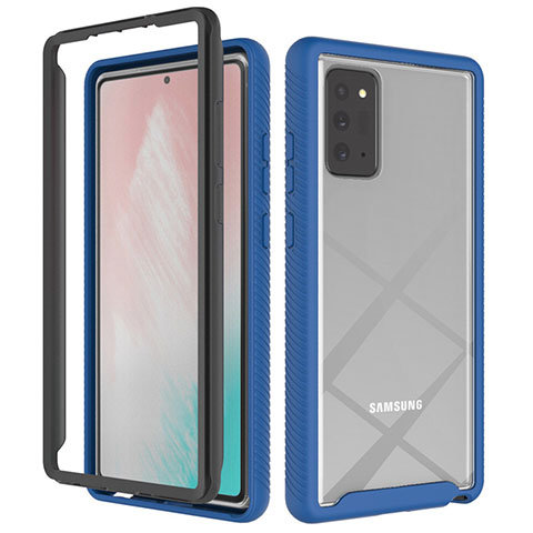 Carcasa Bumper Funda Silicona Transparente 360 Grados ZJ1 para Samsung Galaxy Note 20 5G Azul