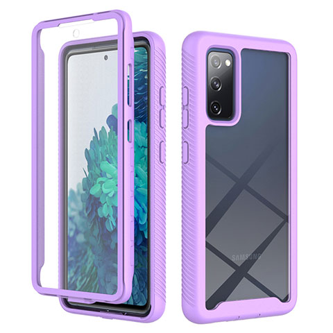 Carcasa Bumper Funda Silicona Transparente 360 Grados ZJ1 para Samsung Galaxy S20 Lite 5G Purpura Claro