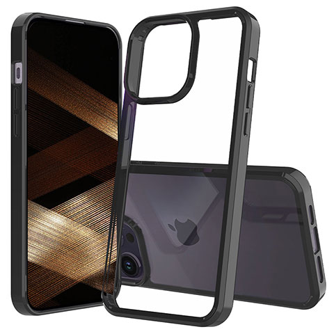 Carcasa Bumper Funda Silicona Transparente 360 Grados ZJ2 para Apple iPhone 14 Pro Negro