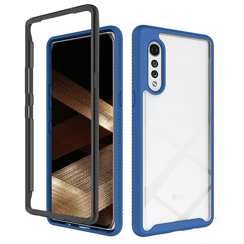 Carcasa Bumper Funda Silicona Transparente 360 Grados ZJ3 para LG Velvet 4G Azul