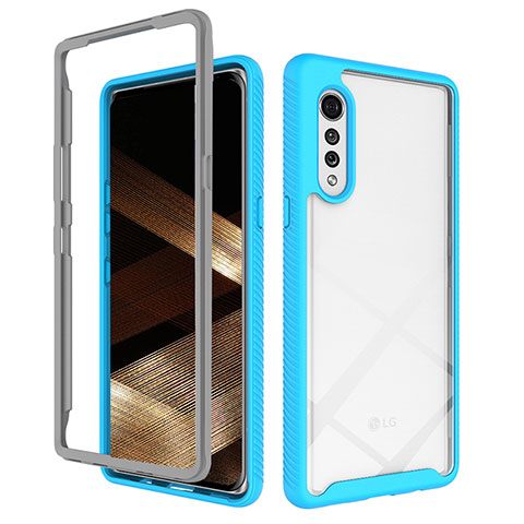 Carcasa Bumper Funda Silicona Transparente 360 Grados ZJ3 para LG Velvet 4G Azul Cielo