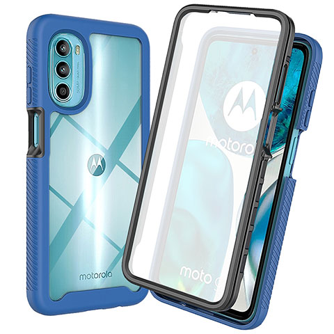 Carcasa Bumper Funda Silicona Transparente 360 Grados ZJ3 para Motorola Moto G82 5G Azul