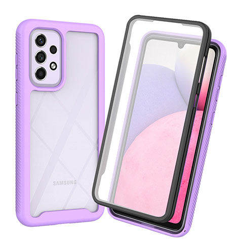 Carcasa Bumper Funda Silicona Transparente 360 Grados ZJ3 para Samsung Galaxy A33 5G Purpura Claro