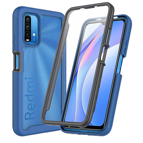 Carcasa Bumper Funda Silicona Transparente 360 Grados ZJ3 para Xiaomi Redmi 9T 4G Azul