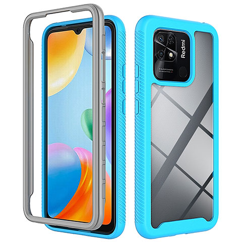 Carcasa Bumper Funda Silicona Transparente 360 Grados ZJ4 para Xiaomi Redmi 10 India Azul Cielo