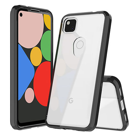 Carcasa Bumper Funda Silicona Transparente 360 Grados ZJ5 para Google Pixel 4a Negro