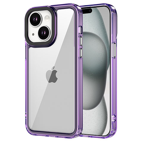Carcasa Bumper Funda Silicona Transparente AC1 para Apple iPhone 14 Purpura Claro