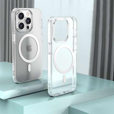 Carcasa Bumper Funda Silicona Transparente con Mag-Safe Magnetic QC1 para Apple iPhone 13 Pro Max Claro