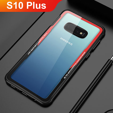 Carcasa Bumper Funda Silicona Transparente Espejo A01 para Samsung Galaxy S10 Plus Rojo