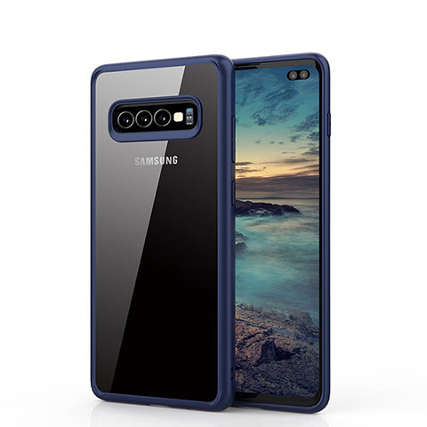 Carcasa Bumper Funda Silicona Transparente Espejo A02 para Samsung Galaxy S10 Plus Azul