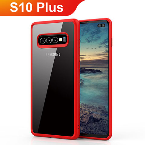 Carcasa Bumper Funda Silicona Transparente Espejo A02 para Samsung Galaxy S10 Plus Rojo