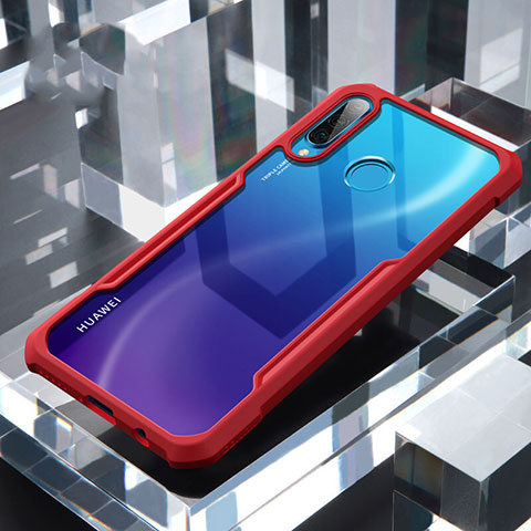 Carcasa Bumper Funda Silicona Transparente Espejo H01 para Huawei Nova 4e Rojo