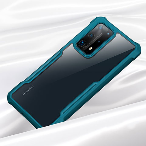 Carcasa Bumper Funda Silicona Transparente Espejo H01 para Huawei P40 Pro+ Plus Cian
