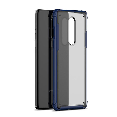 Carcasa Bumper Funda Silicona Transparente Espejo H01 para OnePlus 8 Azul