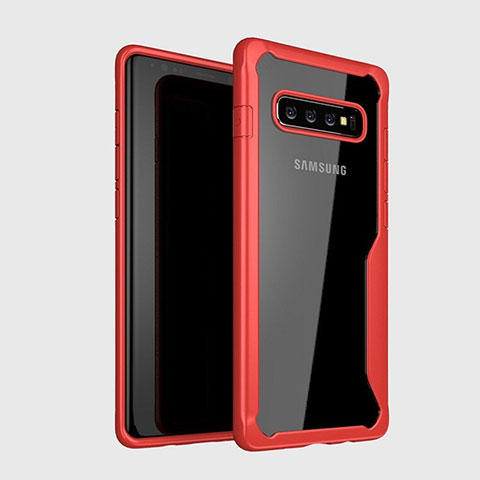 Carcasa Bumper Funda Silicona Transparente Espejo H01 para Samsung Galaxy S10 Rojo