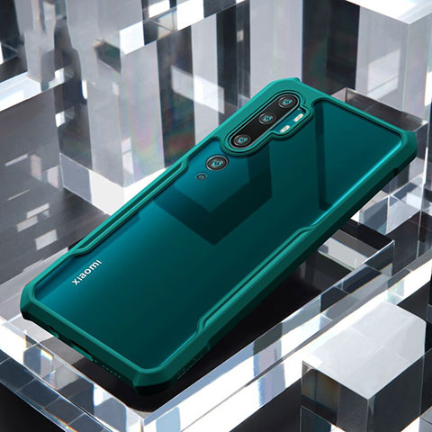 Carcasa Bumper Funda Silicona Transparente Espejo H01 para Xiaomi Mi Note 10 Verde