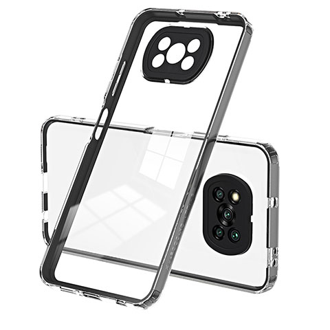 Carcasa Bumper Funda Silicona Transparente Espejo H01P para Xiaomi Poco X3 Negro