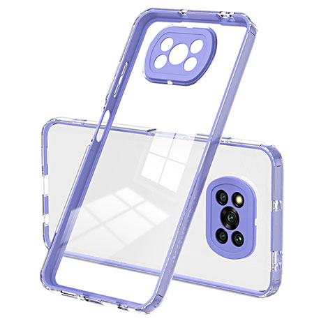 Carcasa Bumper Funda Silicona Transparente Espejo H01P para Xiaomi Poco X3 NFC Morado