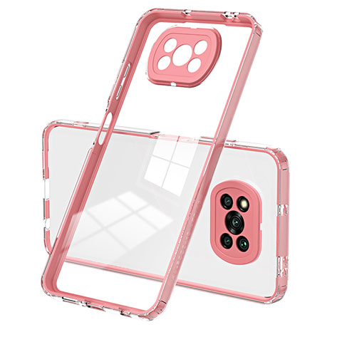 Carcasa Bumper Funda Silicona Transparente Espejo H01P para Xiaomi Poco X3 NFC Oro Rosa