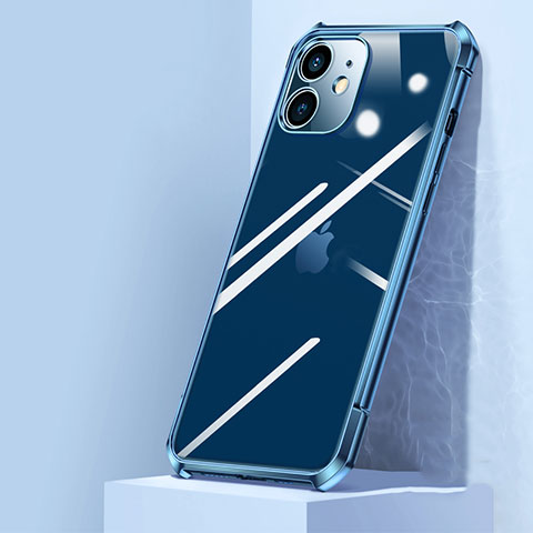 Carcasa Bumper Funda Silicona Transparente Espejo H02 para Apple iPhone 12 Azul