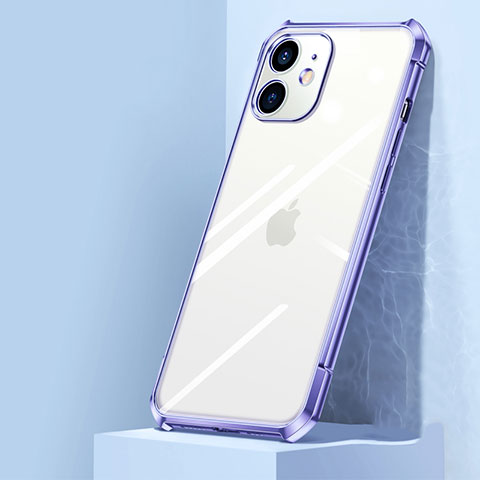 Carcasa Bumper Funda Silicona Transparente Espejo H02 para Apple iPhone 12 Mini Purpura Claro