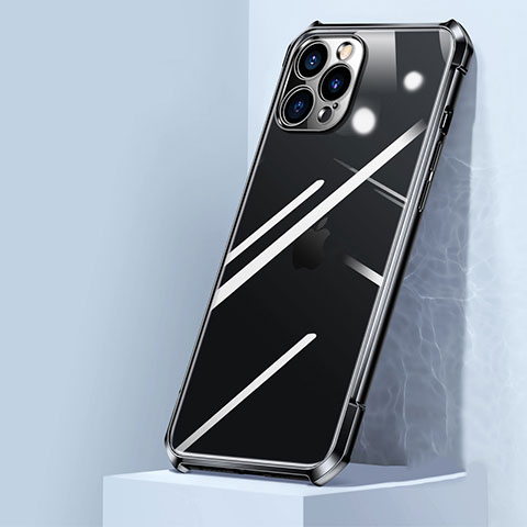Carcasa Bumper Funda Silicona Transparente Espejo H02 para Apple iPhone 12 Pro Negro