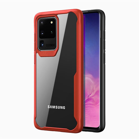 Carcasa Bumper Funda Silicona Transparente Espejo H02 para Samsung Galaxy S20 Ultra Rojo