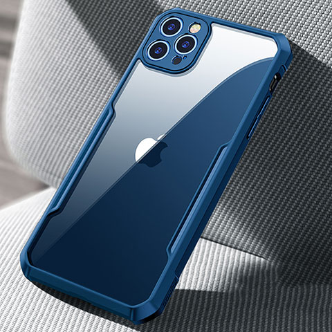 Carcasa Bumper Funda Silicona Transparente Espejo H03 para Apple iPhone 12 Pro Max Azul