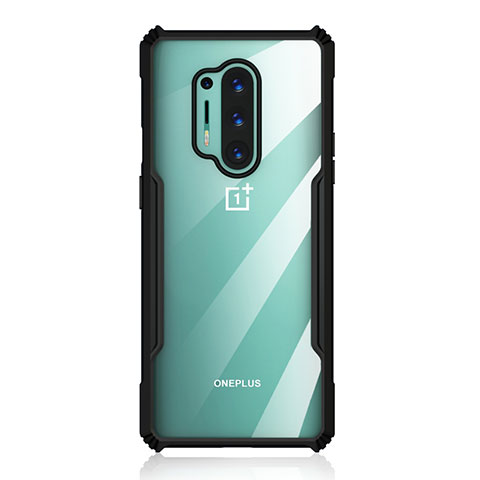 Carcasa Bumper Funda Silicona Transparente Espejo H03 para OnePlus 8 Pro Negro