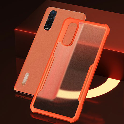 Carcasa Bumper Funda Silicona Transparente Espejo H04 para Oppo Find X2 Pro Naranja