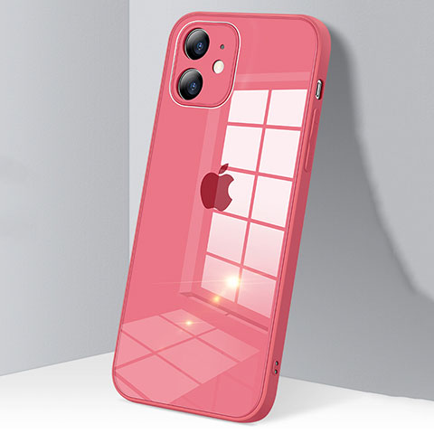 Carcasa Bumper Funda Silicona Transparente Espejo H06 para Apple iPhone 12 Mini Rojo Rosa
