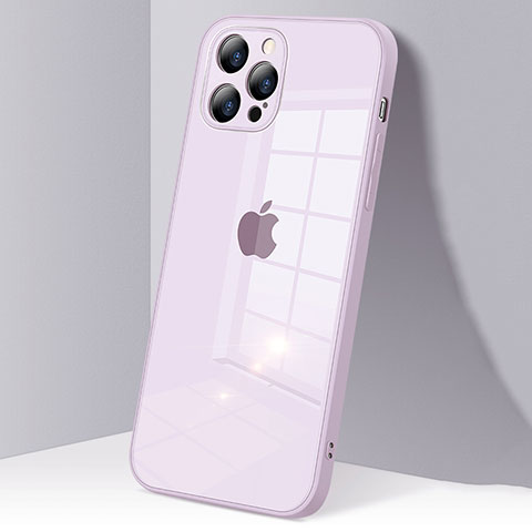 Carcasa Bumper Funda Silicona Transparente Espejo H06 para Apple iPhone 12 Pro Max Purpura Claro