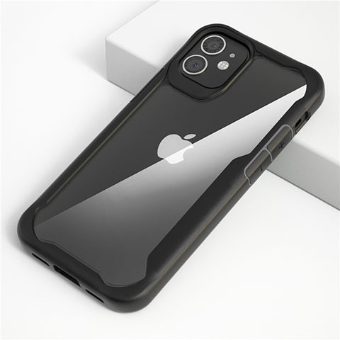 Carcasa Bumper Funda Silicona Transparente Espejo M01 para Apple iPhone 12 Negro