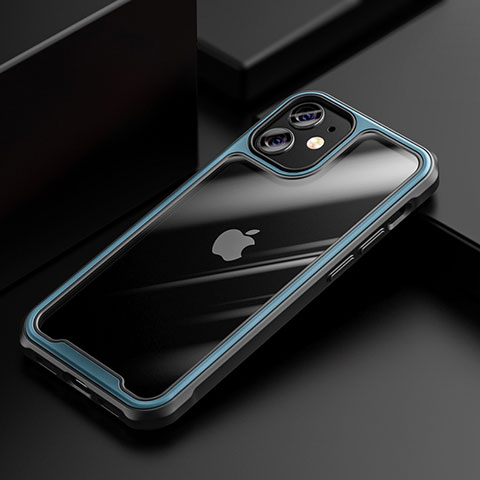 Carcasa Bumper Funda Silicona Transparente Espejo M03 para Apple iPhone 12 Azul