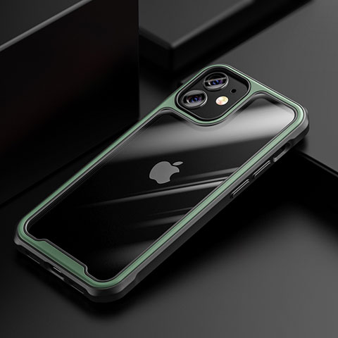 Carcasa Bumper Funda Silicona Transparente Espejo M03 para Apple iPhone 12 Mini Verde