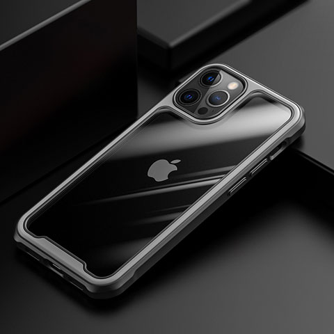 Carcasa Bumper Funda Silicona Transparente Espejo M03 para Apple iPhone 12 Pro Gris