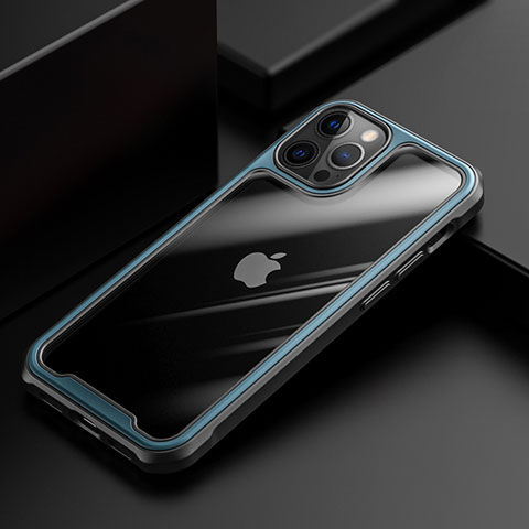 Carcasa Bumper Funda Silicona Transparente Espejo M03 para Apple iPhone 12 Pro Max Azul