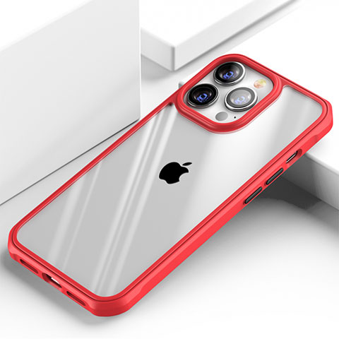 Carcasa Bumper Funda Silicona Transparente Espejo M03 para Apple iPhone 15 Pro Max Rojo