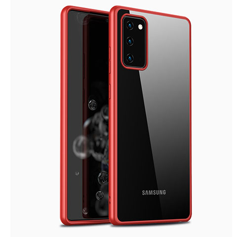 Carcasa Bumper Funda Silicona Transparente Espejo M03 para Samsung Galaxy Note 20 5G Rojo