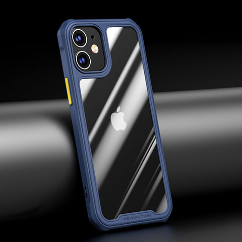 Carcasa Bumper Funda Silicona Transparente Espejo M04 para Apple iPhone 12 Azul