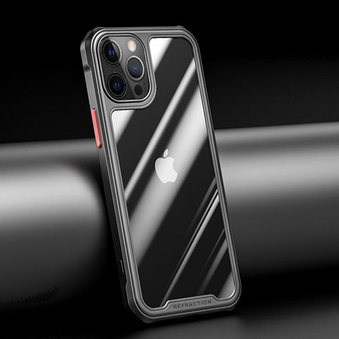 Carcasa Bumper Funda Silicona Transparente Espejo M04 para Apple iPhone 12 Pro Max Negro