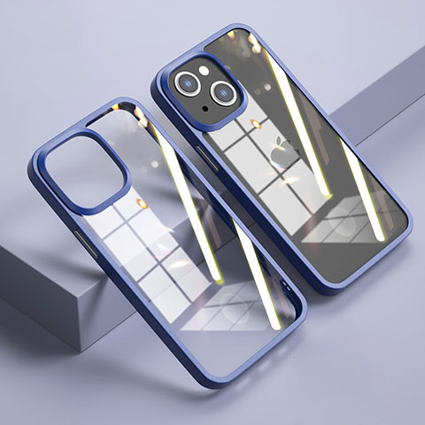 Carcasa Bumper Funda Silicona Transparente Espejo M04 para Apple iPhone 13 Mini Azul Real