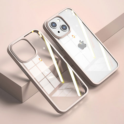 Carcasa Bumper Funda Silicona Transparente Espejo M04 para Apple iPhone 13 Mini Oro Rosa